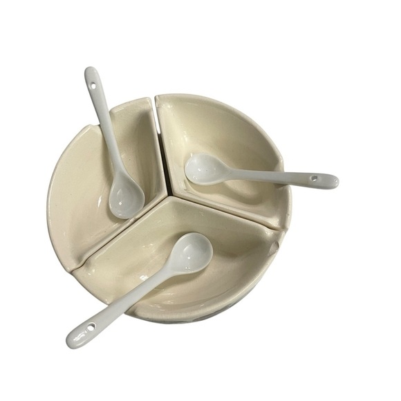 Vintage Fred Roberts Strawberry Preserves Jam Marmalade Divided Dish with Spoons - Picture 4 of 13